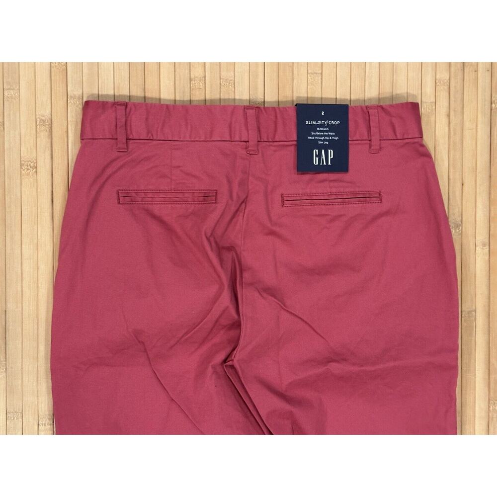 GAP Slim City Crop Burgundy Cotton Women’s Size 2 Pants NEW RETAIL $60 - Picture 7 of 10
